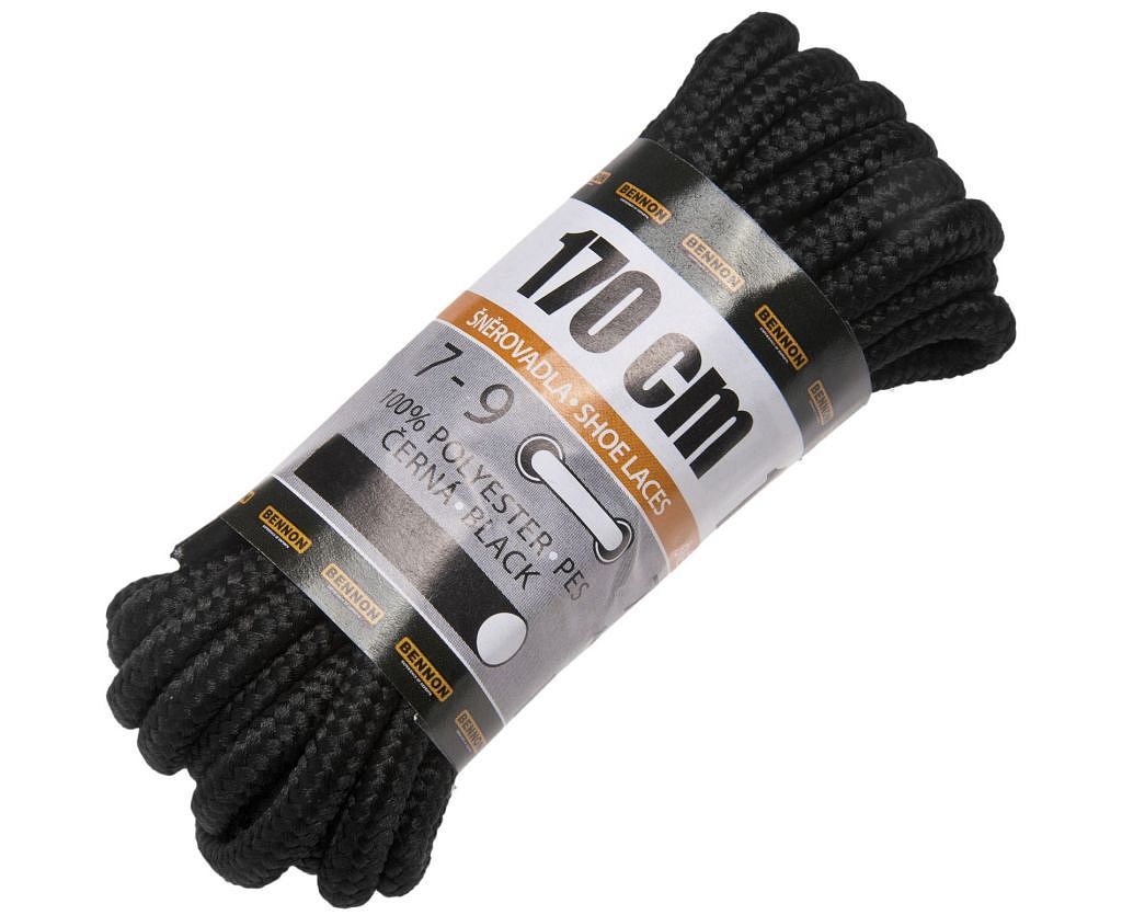 Tkaničky D31170 černé  170 cm - Obrázek Tkaničky D31170 černé  170 cm - Obrázek